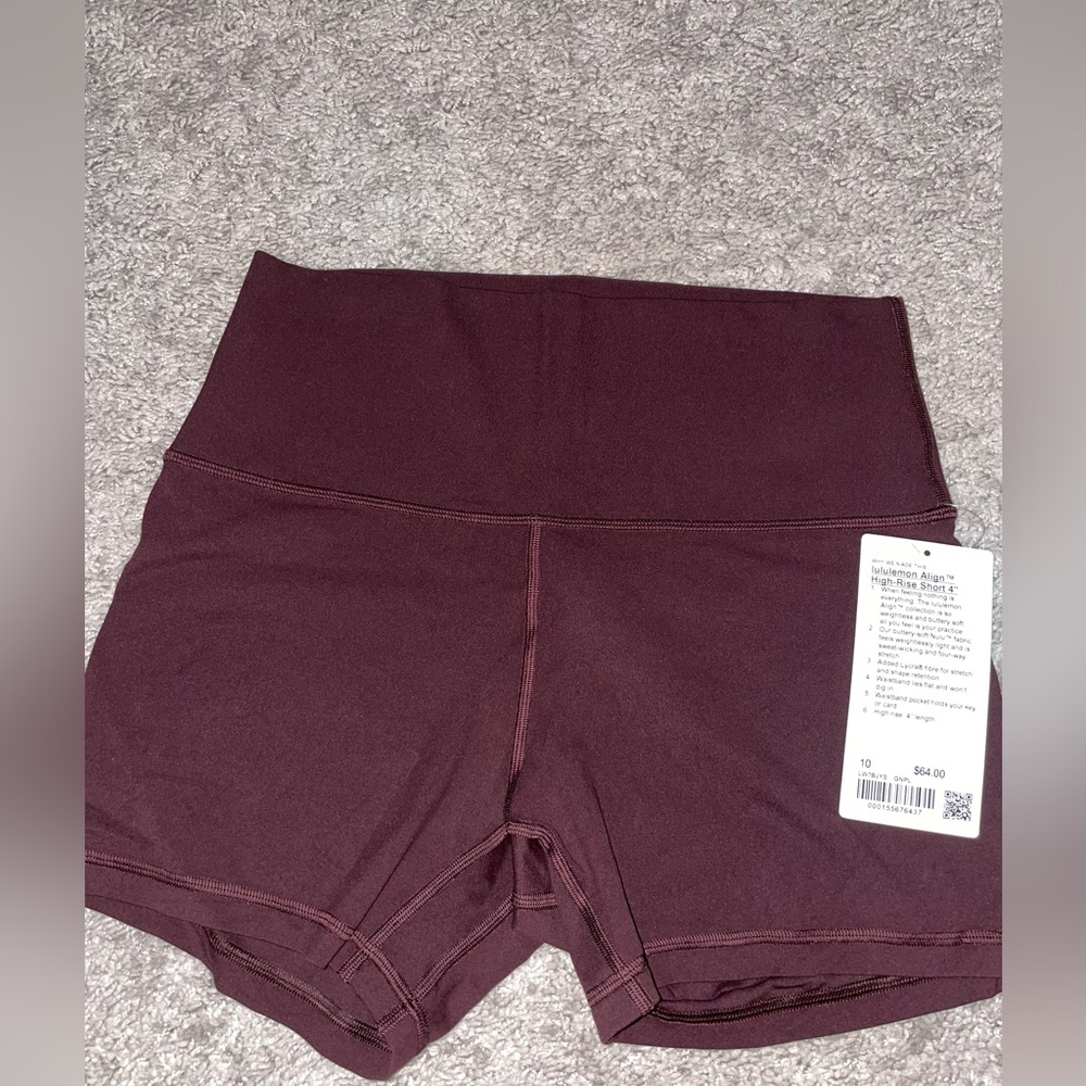 lululemon athletica Align 4inch High-Waisted Burgundy Shorts